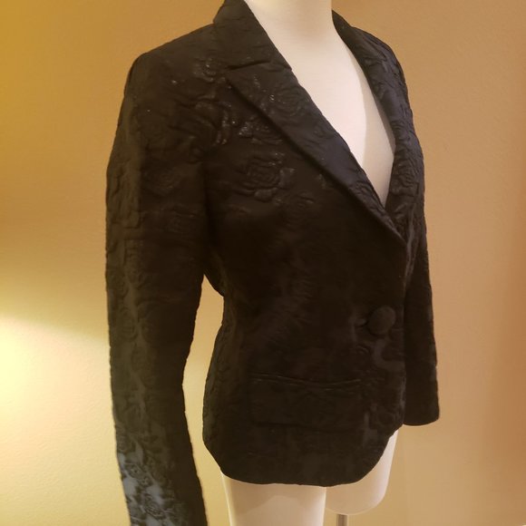 Anne Fontaine Paris Black Floral Natalia Jacket - Picture 7 of 16